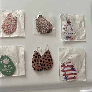 Patriotic and Floral Women's Earring Set